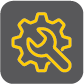 maintenance icon with a gear and wrench